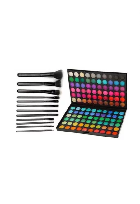 Комплект за грим  120 цвята сенки за очи - Включени 12 четки
