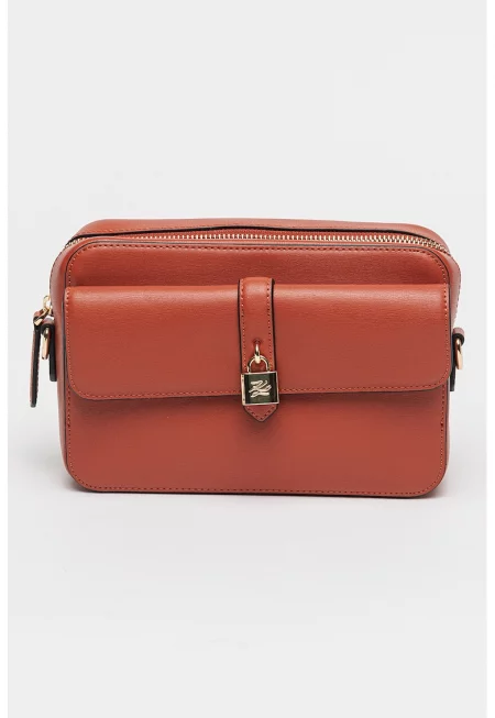 Кожена чанта през рамо Autograph - Керемидено червено