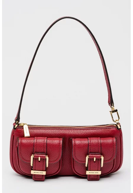 Кожена чанта през рамо Zoe с релеф