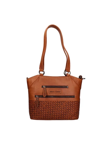 Кожена чанта за рамо - Кафяв