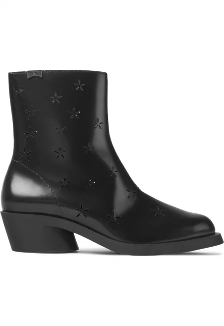 Кожени боти Bonnie 1673 с кубински ток - Черен