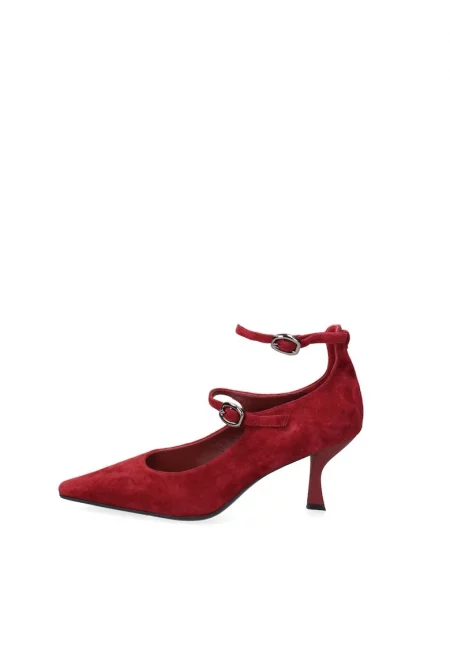 Кожени обувки Calliope Lux с тока - Червен