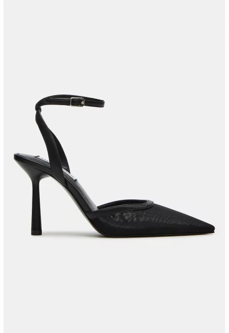 Кожени обувки с ток и тънка каишка