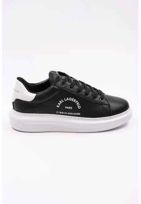 Кожени спортни обувки с лого - Черен