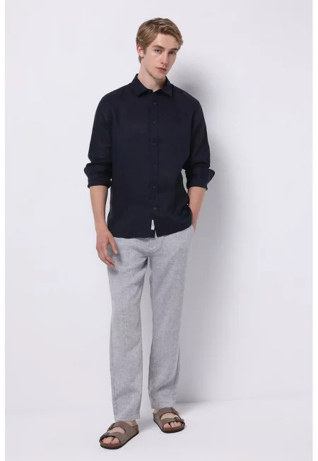 Ленен панталон - Сив