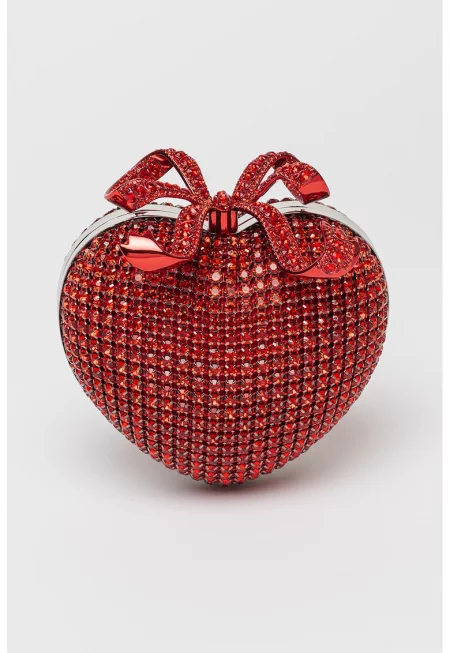 Малка чантичка с дизайн на сърце - Червен