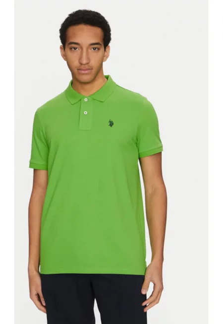 Мъжка тениска - US Polo Assn. - 305230508 - Органичен памук - Зелена