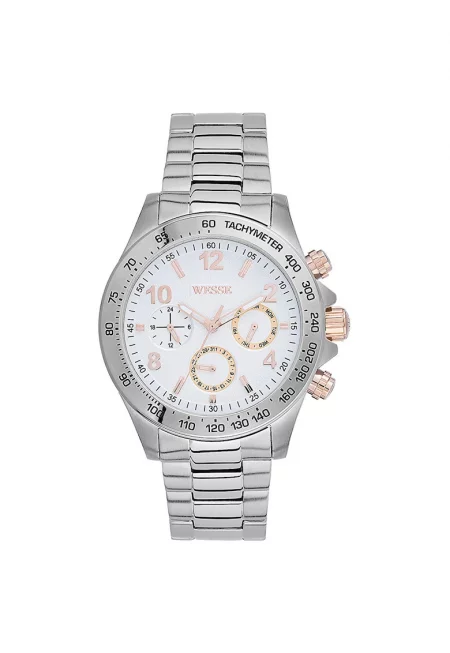 Мъжки часовник  модел WWG200203 - сребрист - стоманена каишка - водоустойчив 5 ATM