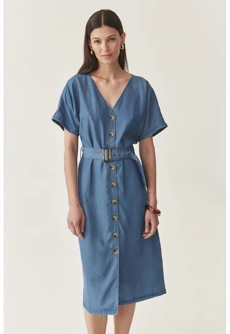 Миди рокля от лиосел - Светлосин