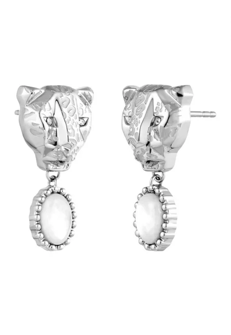 Обеци с кристали - Сребрист