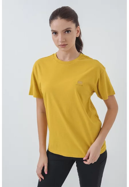 Памучна тениска Nina с овално деколте