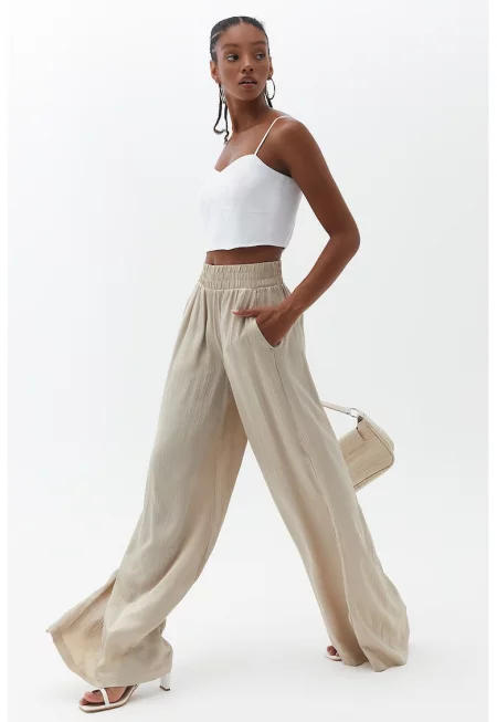 Панталон с лиосел с широк крачол