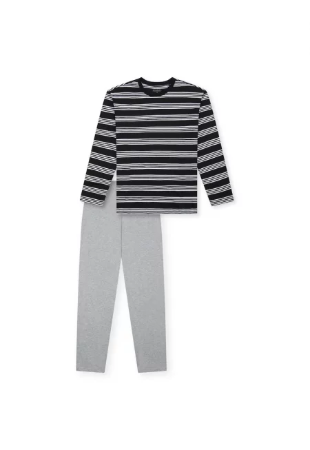 Пижама с раирана горна част