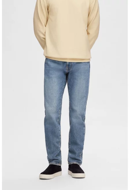 Прави дънки с 5 джоба - Син