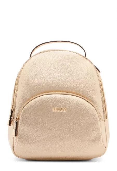 Раница от еко кожа с лого - Бежов