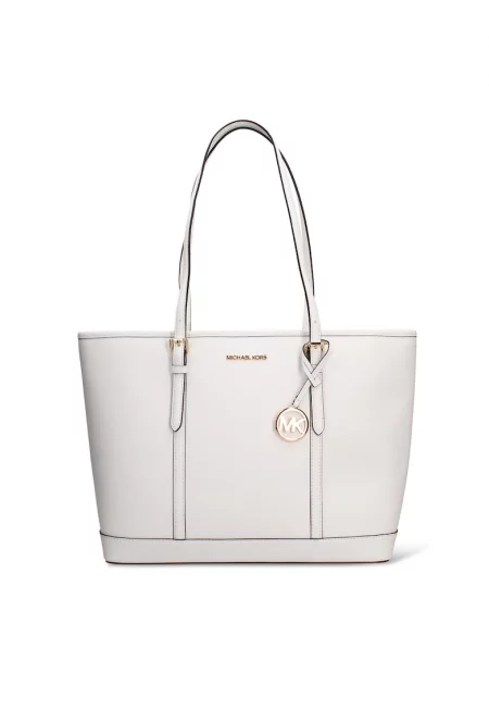 Шопинг чанта Valoria Nova от кожа - Бял