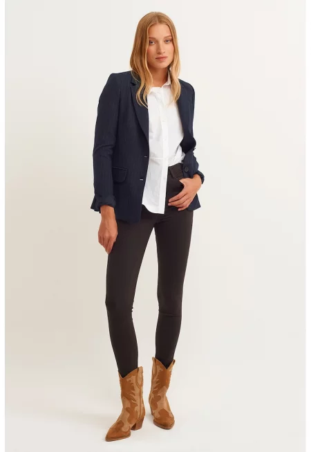 Скини дънки с висока талия - Черен