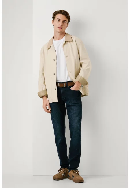 Слим дънки с миди талия - Тъмносин