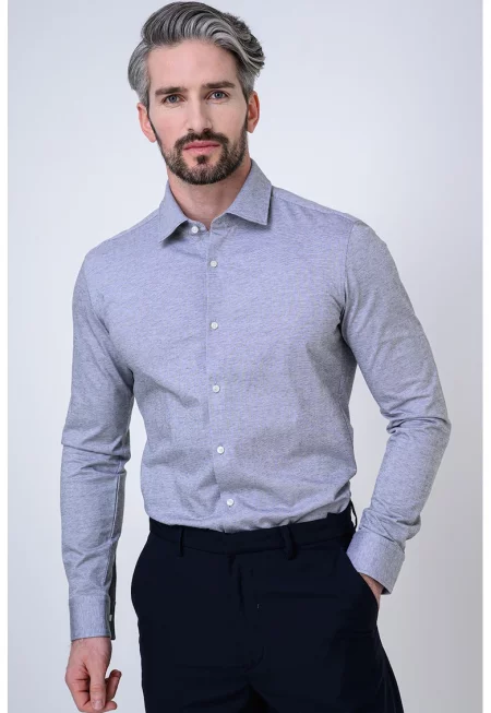 Слим риза Kenno - Сив меланж