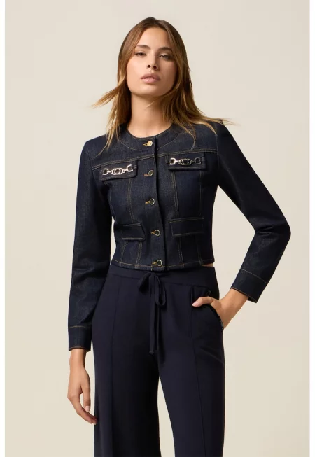 Слим яке от деним - Тъмносин