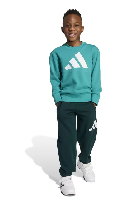 Спортен екип с памук с лого - Бял/Зелен