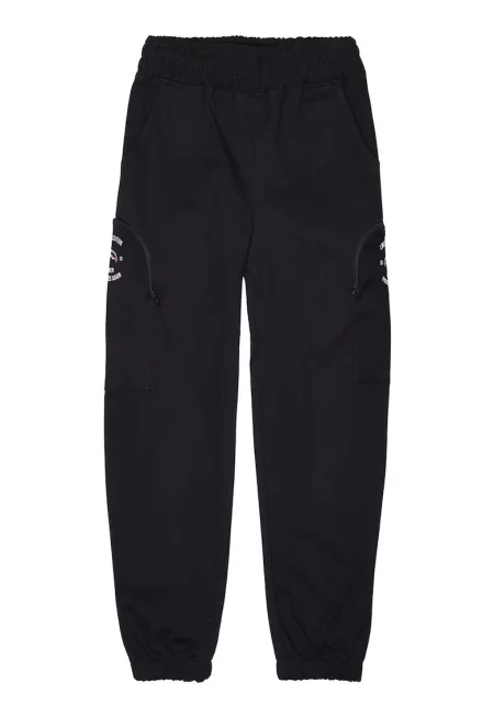 Спортен панталон Special с джобове с цип - Черен/Аленочервен