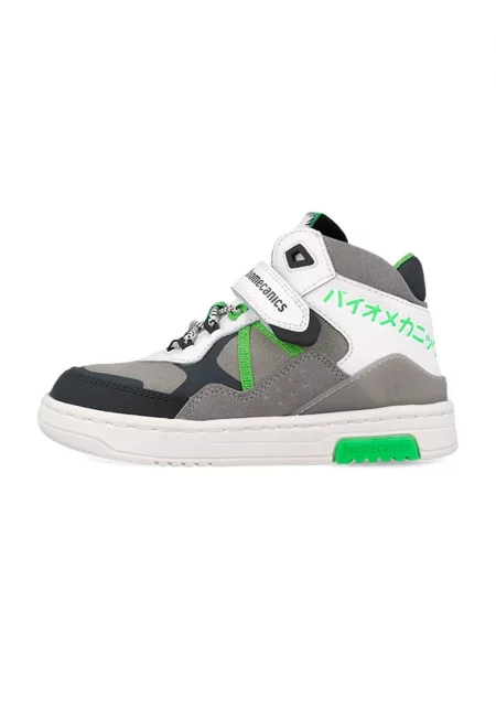 Спортни обувки с велур - Бял/Антрацитно сиво/Tъмносив