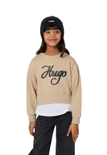 Суитшърт с лого - Черен/Тъмнобежово