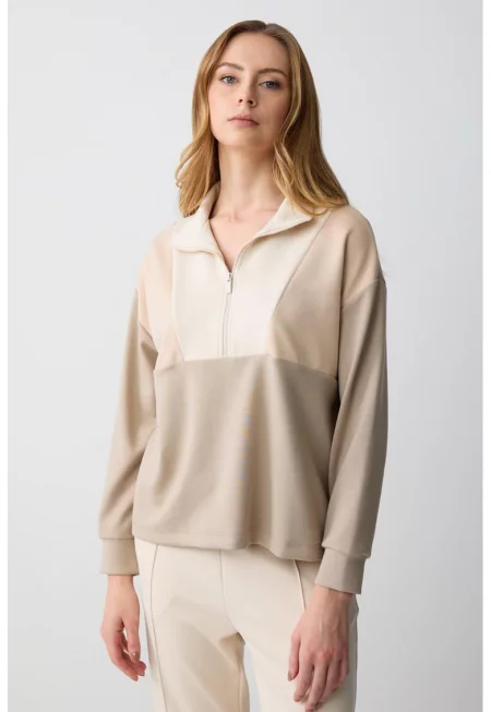 Суитшърт с модал - Бежов