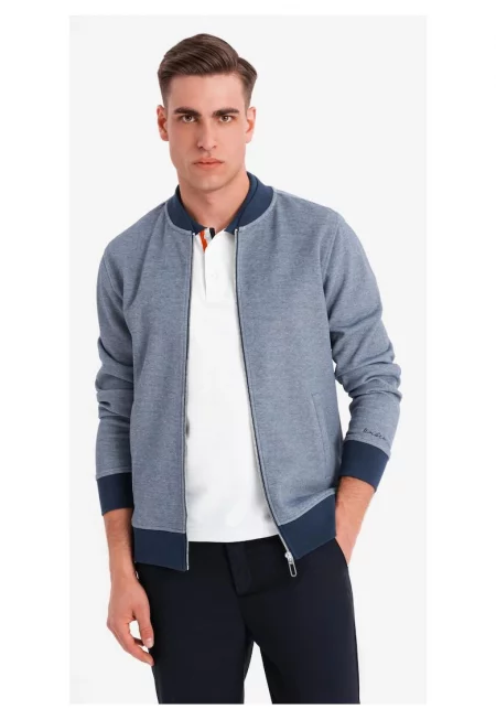 Суитшърт с цип - Тъмносин