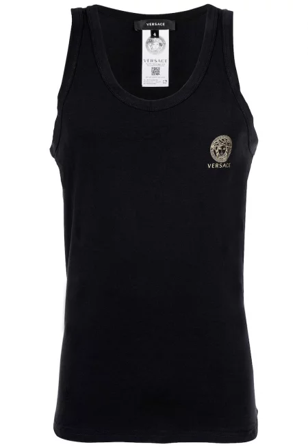 Танк топ с лого - Черен