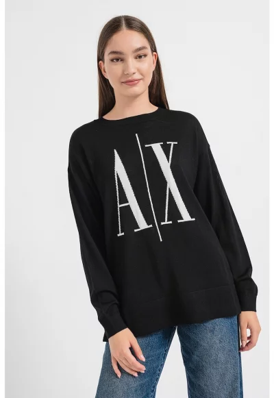 Вълнен пуловер с монограм