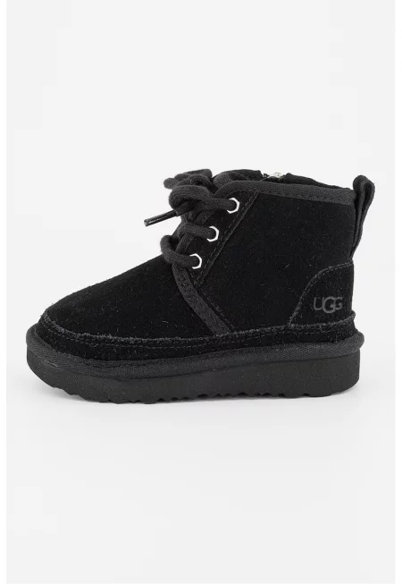 Велурени боти Neumel II с връзки - Черен