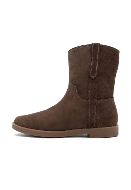 Велурени боти с цип - Черен