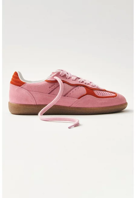 Велурени спортни обувки Rife с нисък профил - Пастелнорозов/Керемидено червено