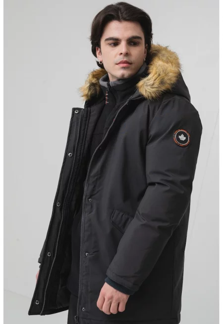 Зимно яке с еко пух - Антрацитно сиво