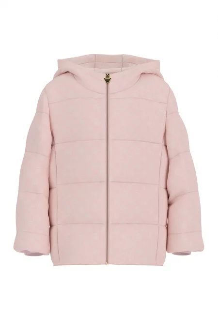 Зимно яке с монограм - Бледо розово