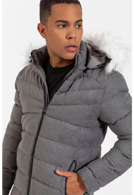 Зимно яке с отделяща се качулка