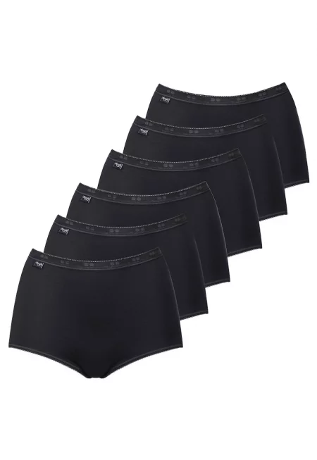 Бикини с висока талия - 6 чифта - Черен