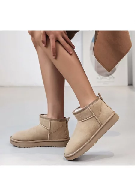 Боти бежови от естествена кожа JB1966 111 16218