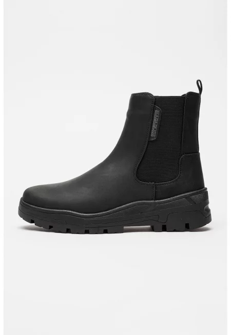 Боти Herb от еко кожа с текстил - Черен