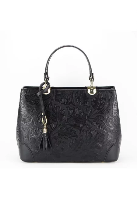 Чанта естествена кожа 8952 124 Черна 14148