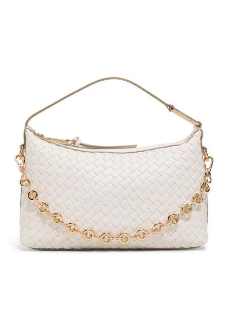 Чанта през рамо Paxtoni от еко кожа - Бял