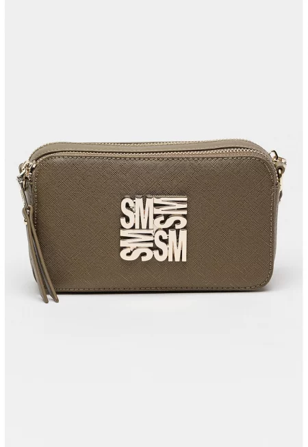 Чанта през рамо Risa от кожа Сафиано - Каки