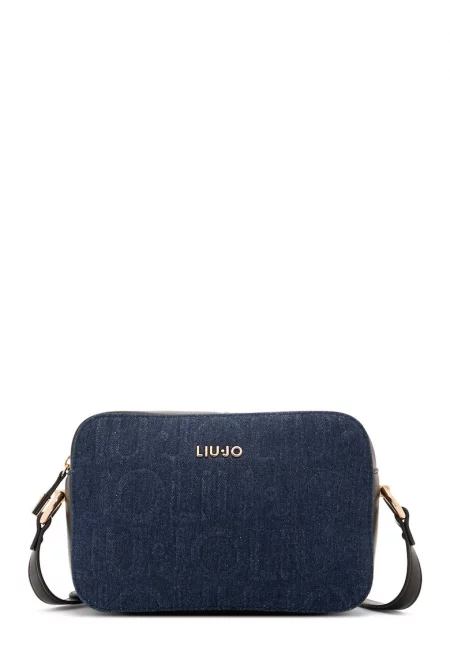 Чанта през рамо с лого - Тъмносин