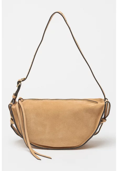 Чанта през рамо Verona с кожа с косъм - Светлокафяв