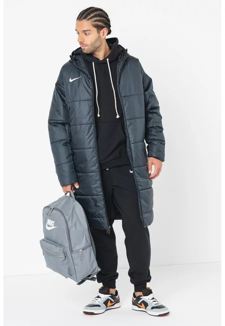 Дълго футболно зимно яке - Бял/Черен