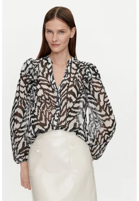 Дамска блуза -  303917197 - Рециклиран полиестер/Полиестер - Черна - Черен