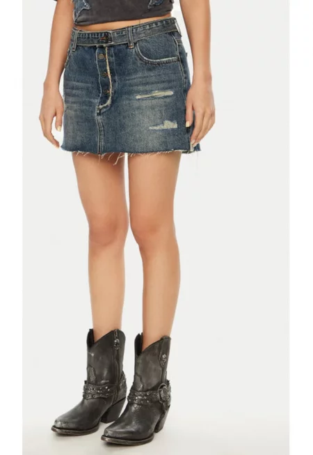 Дамска пола - Една чаена лъжичка - 304604560 - Памук - Син - Син