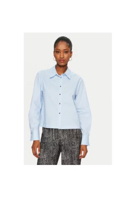 Дамска риза -  304480522 - Памук - Син - Син